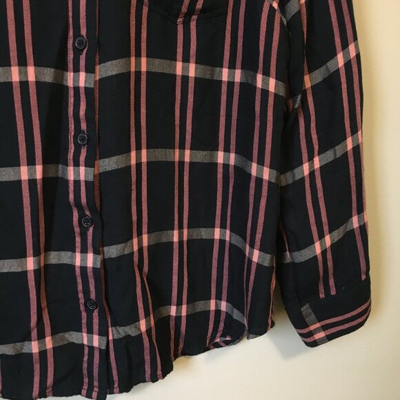 Banana Republic Blue Pink & White Plaid Button Down Shirt - Picture 4 of 15